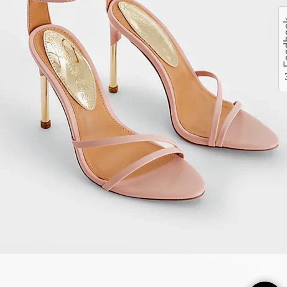 Express ballet pink 6729 scrappy ankle wrap stiletto size 6 NEW W/black dust bag